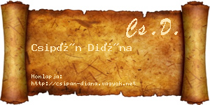 Csipán Diána névjegykártya